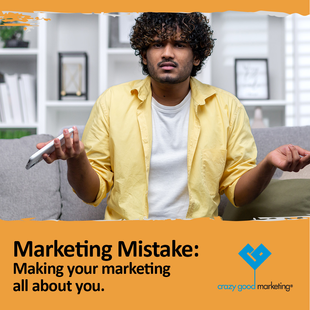 CrazyGoodMktg's tweet photo. 🚫 Marketing Mistake: Making your marketing all about you.
✅ Lead with benefits and outcomes they care about.

Talk less about you, more about them and watch your results change.

https://t.co/ewC0J8zSLC 
#ContentStrategy #MarketingTips #BusinessGrowth #CrazyGoodMarketing https://t.co/V5GkaNLjC6