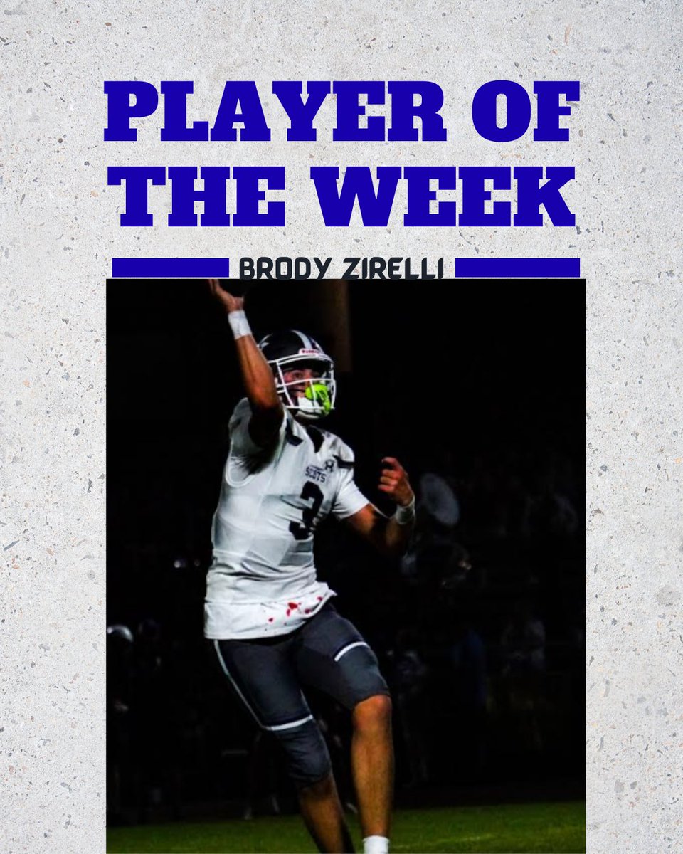Brody Zirelli had 17 Completions in 28 Attempts, for 231 yards with 3 Passing Touchdowns and 1 INT in the game vs. Monta Vista Christian.