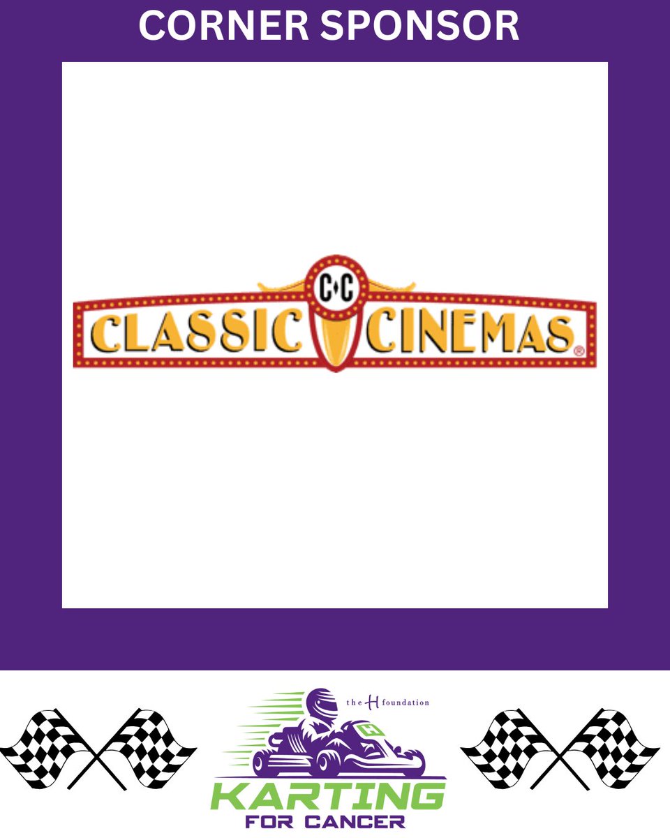 🎬🏎️ Classic Cinemas returns as a Corner Sponsor for Karting for Cancer 2025!
We’re proud to have their support as we race toward a cure—one lap at a time. 🙌💖#thehfoundation #autobahncc #classiccinemas