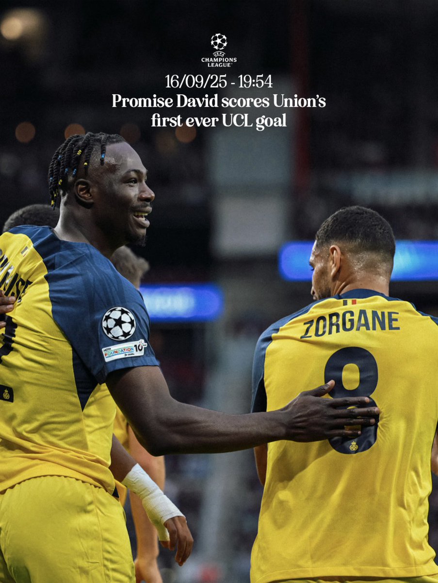 FranCorvoisier's tweet photo. 🧮 | El canadiense Promise David es el primer jugador de #CONCACAF que marca el primer gol de una edición de la UEFA Champions League. 

📸 | @UnionStGilloise https://t.co/CogvnCgvwb