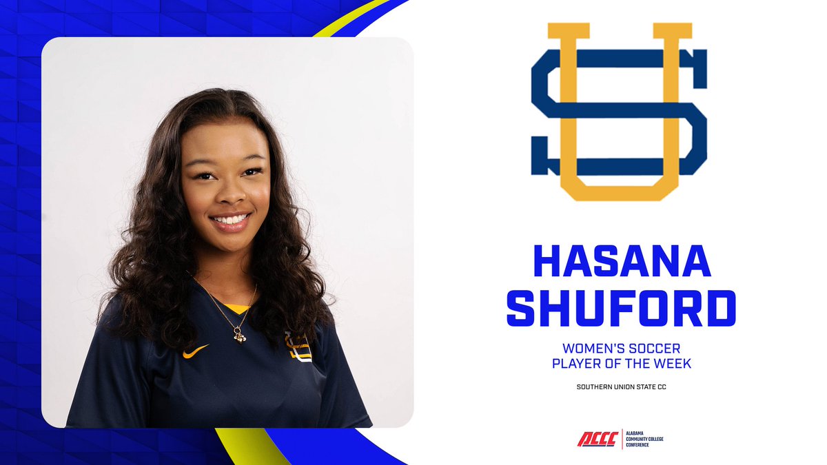 Congratulations to Hasana Shuford of <a href="/SUSCC_Athletics/">SU Athletics</a> on being named <a href="/acccathletics/">ACCC</a> Women's Soccer Player of the Week. #MadetoMove