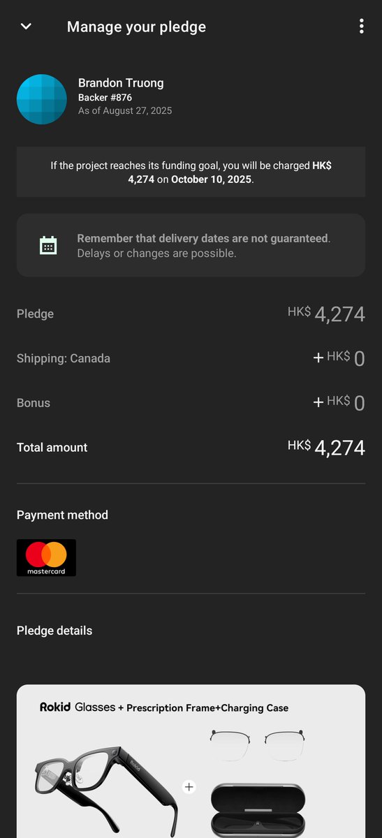 DemonicVolcano's tweet photo. @RokidGlobal Backed the Rokid Glasses. I am Backer #876 #RokidGlasses #RokidLuckyBacker https://t.co/QdVIbHjHhM
