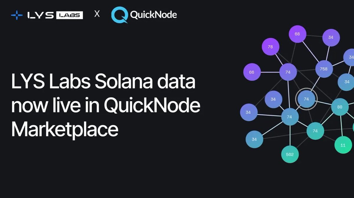 LYS_Labs's tweet photo. We're extremely thrilled to announce our partnership with @QuickNode as a distribution partner for LYS structured data through their marketplace!

We've had wonderful interactions with the team and decided to select them as we go to market with our tech. https://t.co/sahZxzCj3l