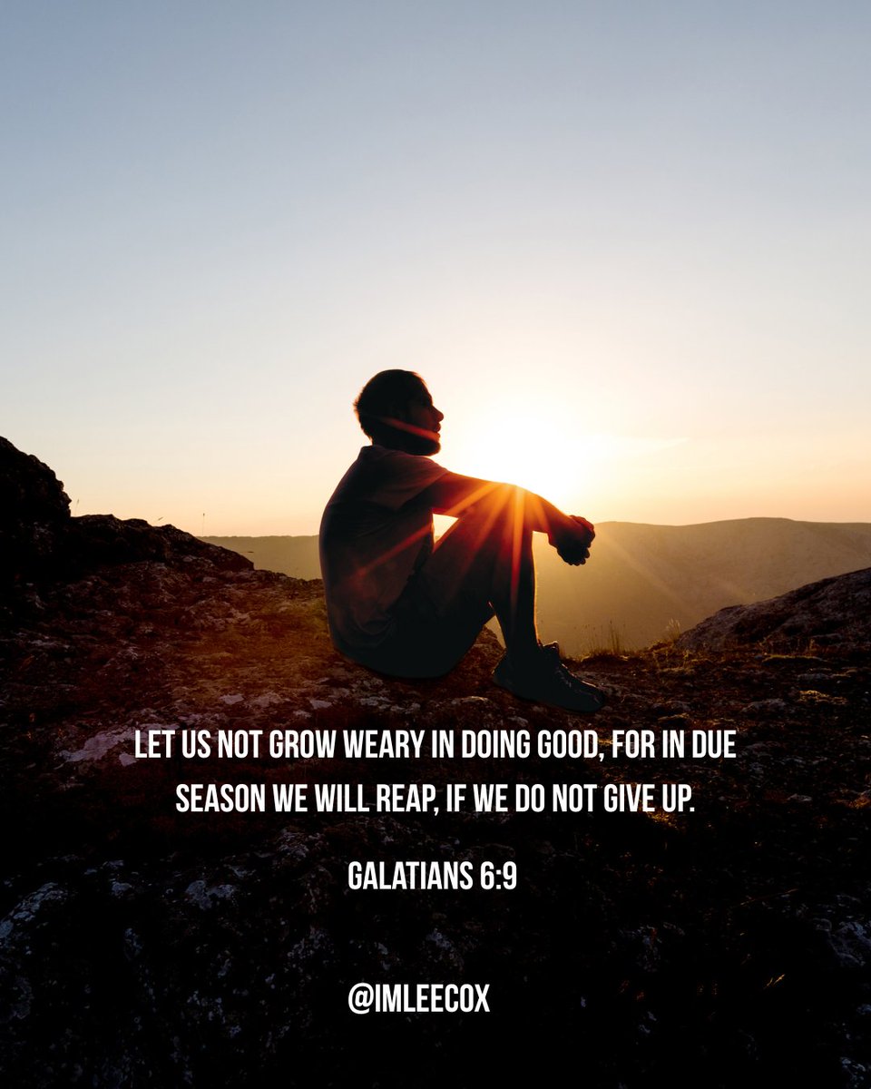 imleecox's tweet photo. Tiredness has a way of creeping in by the afternoon. But Galatians 6:9 reminds us: “Let us not grow weary in doing good, for in due season we will reap, if we do not give up.”

God sees your effort, even when no one else does. Harvest is coming; you may not see it yet, but He promises it’s on the way.

Keep sowing. Keep believing. Keep moving forward.

#sow #Promises #reap #harvest