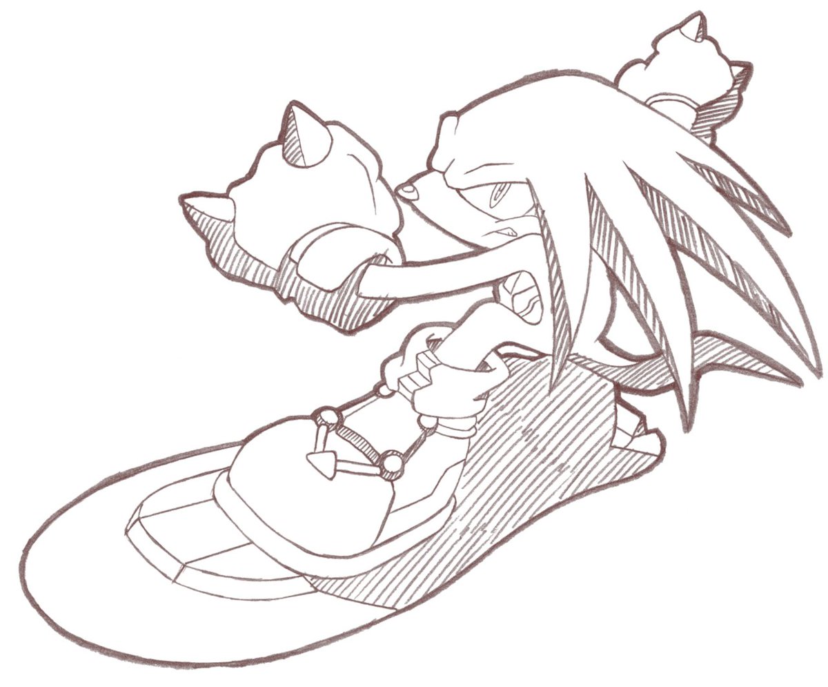 sketch version of the Knuckles artwork from 'Sonic Riders'.