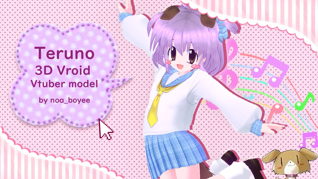 F2U Teruno Vtuber 3d model in my Vroid store!