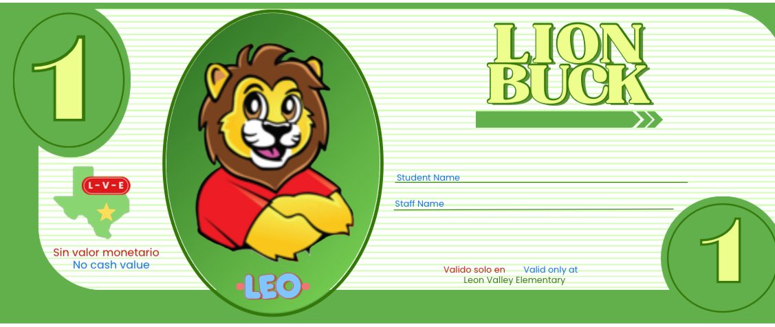 <a href="/NISDLeonValley/">Leon Valley ES</a> is debuting their new Lion Store tied to their school wide expectations and Lion Bucks! Students will be able to redeem their bucks for desired items from the fabulous front office staff! <a href="/NISD_SEB/">NISD SEB</a>
