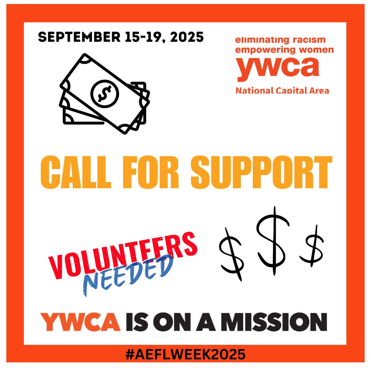 YWCA NCA seeks HR, career, and leadership pros to support women &amp; families. Share your skills to inspire change through mentorship &amp; education. 🌟 Make a difference—one hour, one action at a time. Volunteer today: ywcanca.org/volunteer

#YWCAInspires #YWCAInspira #AEFLWEEK