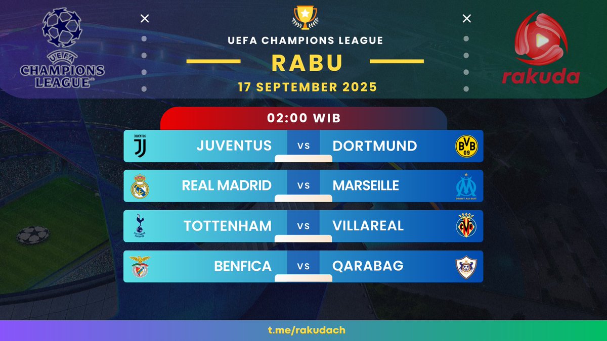 RkdaLol's tweet photo. UEFA CHAMPIONS LEAGUE
17 SEPTEMBER 2025 | 02:00 WIB 

Copy Paste Link ke Chrome Browser
Link: https://t.co/zxNvwrEOiC

#uefachampionsleague https://t.co/78K6viFJ0u