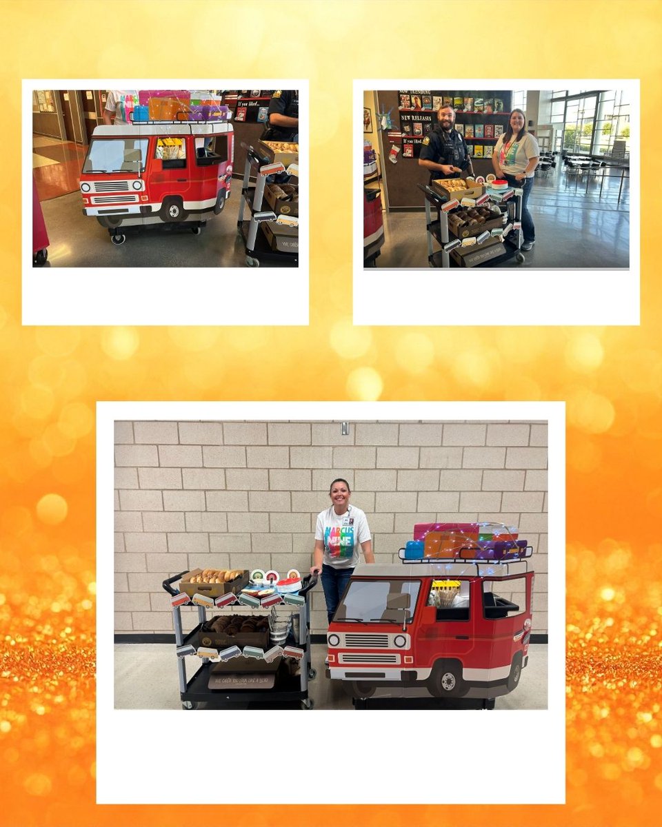 MHS9th's tweet image. Today we were letting our Marcus 9 Smiles Shine for Kindness week by wearing bright colors and sparkles! We were even treated to a Treat Trolley from our Admin team! #LISDBeKind #OneLISD #BeTheOne #AllRoadsLeadToExcellence