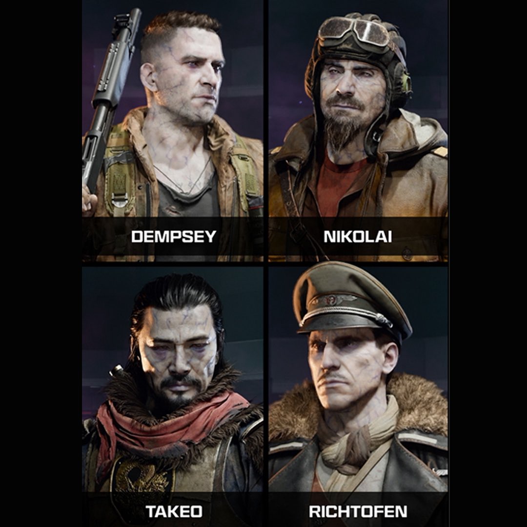 The Original Crew returning in Black Ops 7 Zombies are CONFIRMED to each be from all different time periods.

Dempsey: 1968 Vietnam
Nikolai: 1984 Afghanistan
Takeo: 1591 Feudal Japan
Richtofen: 1945 Post WW2