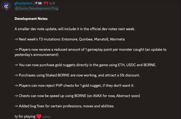 Spell BR (@spellbornebr) on Twitter photo Alguns complementos às atualizações de ontem no <a href="/spellbornegame/">Spellborne</a>:
*essas info serão oficializadas nas Notas do Dev de semana que vem
➡️ Mutações T3 chegando semana que vem: Entomore, Quinbee, Manatoll, Wormeta
➡️ Os jogadores irão receber 1 ponto de gameplay por monstro Alguns complementos às atualizações de ontem no <a href="/spellbornegame/">Spellborne</a>:
*essas info serão oficializadas nas Notas do Dev de semana que vem
➡️ Mutações T3 chegando semana que vem: Entomore, Quinbee, Manatoll, Wormeta
➡️ Os jogadores irão receber 1 ponto de gameplay por monstro