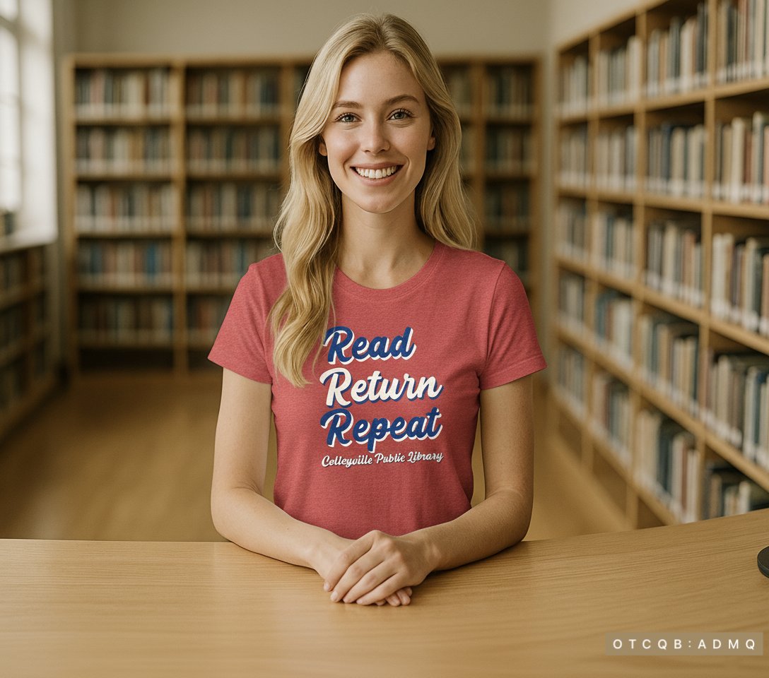 FWPromo's tweet image. Read. Return. Repeat. 📚
New custom tees for Colleyville Public Library by #FWPromo — bold message, soft cotton, mission-driven style.
Looking for branded merch that speaks?
Let’s talk: fwpromo.com
#LibraryMerch #CustomApparel #Printing #FortWorth #Branding