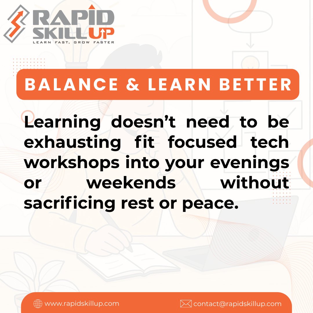 rapidskillup's tweet image. Balance isn’t optional. It’s essential.
Our educational sessions are crafted to give you new tech knowledge in just two hours, without drama. If growth is on your terms, no burnout included.

Check out our focused sessions on blockchain, and more.
#BalancedLearning #RapidSkillUp