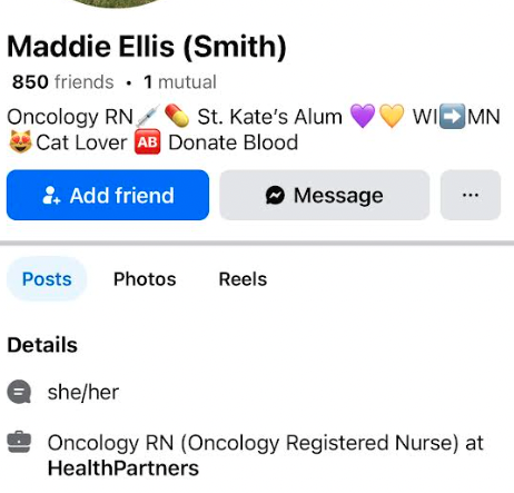 AlphaNews's tweet photo. SUBMITTED: Maddie Ellis Smith, who says she's a registered nurse for @_HealthPartners, wrote after Charlie Kirk was assassinated: "Seems like it was fast and painless. Wish he would've suffered." 

We reached out to HealthPartners for comment but didn't receive a response. https://t.co/n4WzYygJ4M