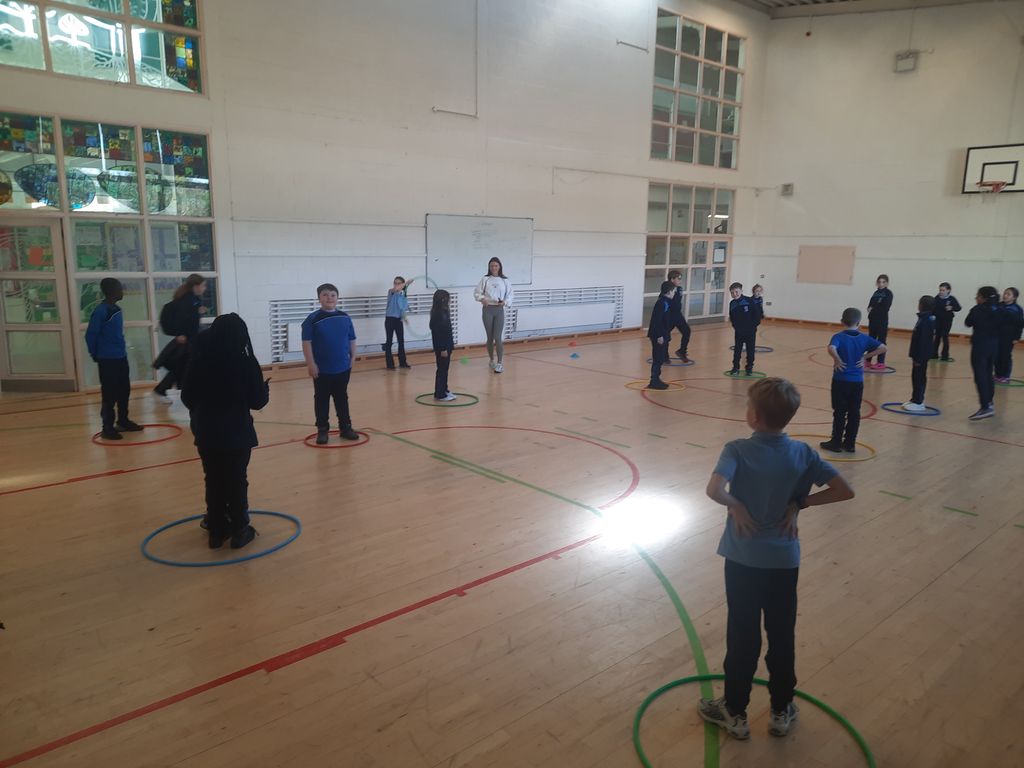 A big thank you to Ms S Clarke from room 2 for arranging more athletics training . The Hall was buzzing with excitement this week . We might have our own World Championship Athlete soon in Balgaddy