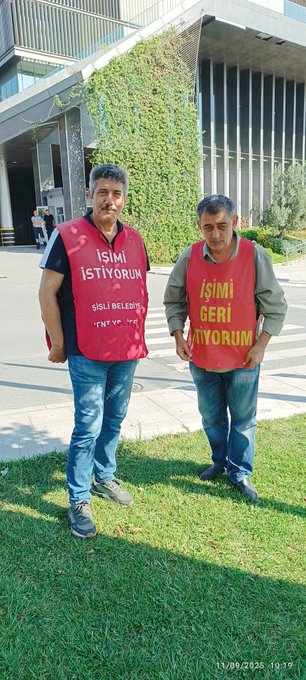 yakışmaz. önce kakil ile turhan abinin hakkını verilsin. kayyum öncesi-sonrası fark etmeksizin bu adamlar 2086 gündür direniyorlar.. yaklaşık 6 sene. mahkemede işe dönüş davalarını kazandılar ama chpli şişli belediyesi işe geri alamadı bir türlü onları

yaşasın direnen emekçiler