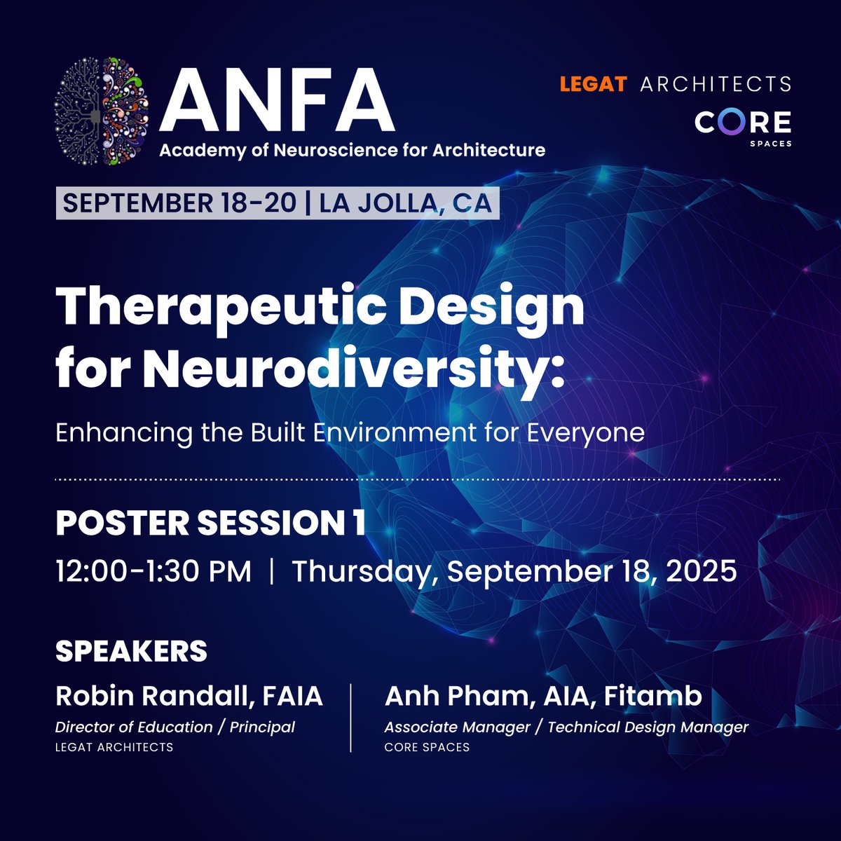 Legat_Architect's tweet image. Unique students require unique environments! If you’re headed to the ANFA conference this week, join Legat’s Robin Randall and @core_spaces’ Anh Pham to explore design for neurodiversity. #neurodiversity #InclusiveDesign #DesignForAll #StudentWellbeing #designstrategies
