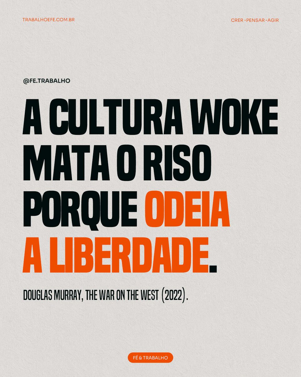 Murray analisa como o politicamente correto sufoca a espontaneidade.

–

#frasedodia #woke #liberdade #riso