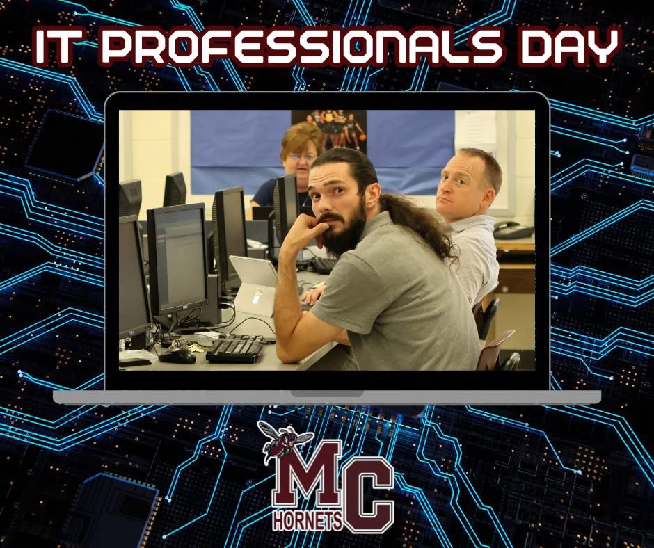 MetcalfeSchools's tweet image. Happy #ITProfessionals Day to these tech experts, who help keep us all connected: Cody Blythe, Randy Lee, and Karen Blythe!