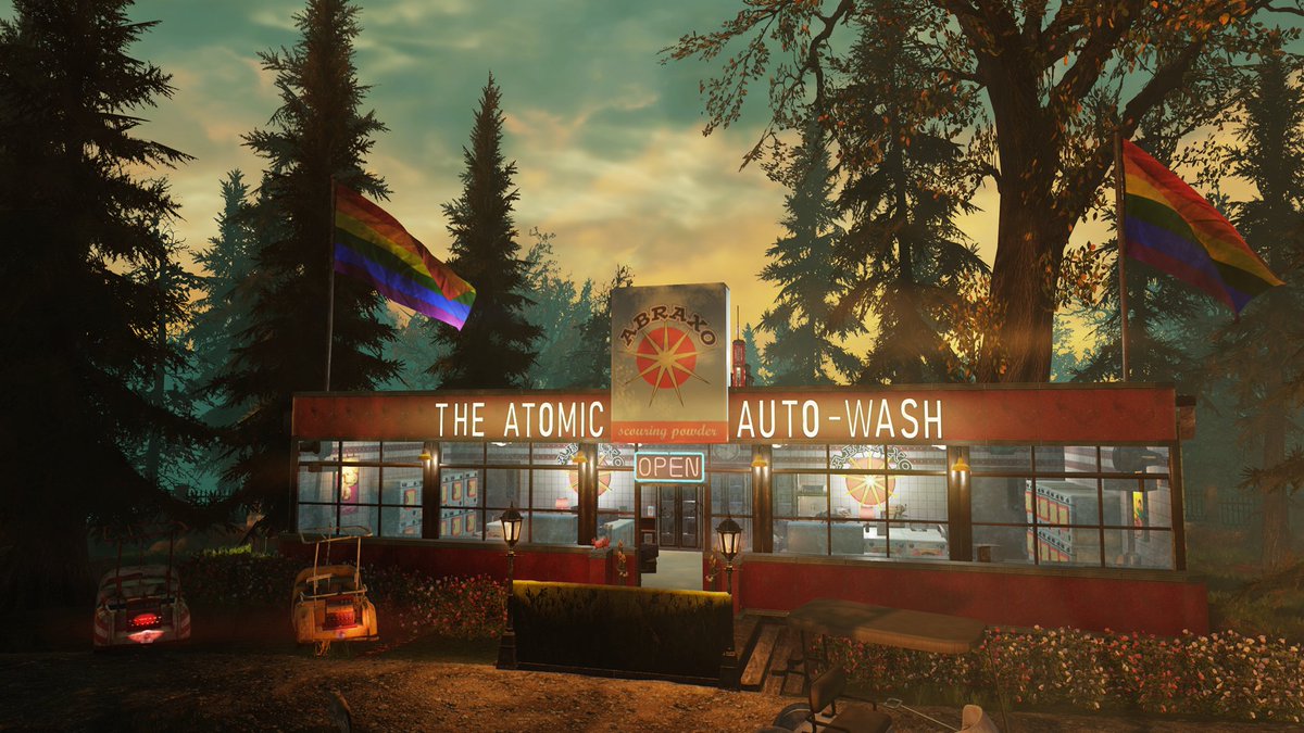 minteaeevee's tweet image. Who&apos;s got laundry to doo, I got the perfect camp for you.. The Atomic Auto-Wash is now open.. #Fallout76 @Bethesda_UK @bethesda @JonRush1977 @fallout
