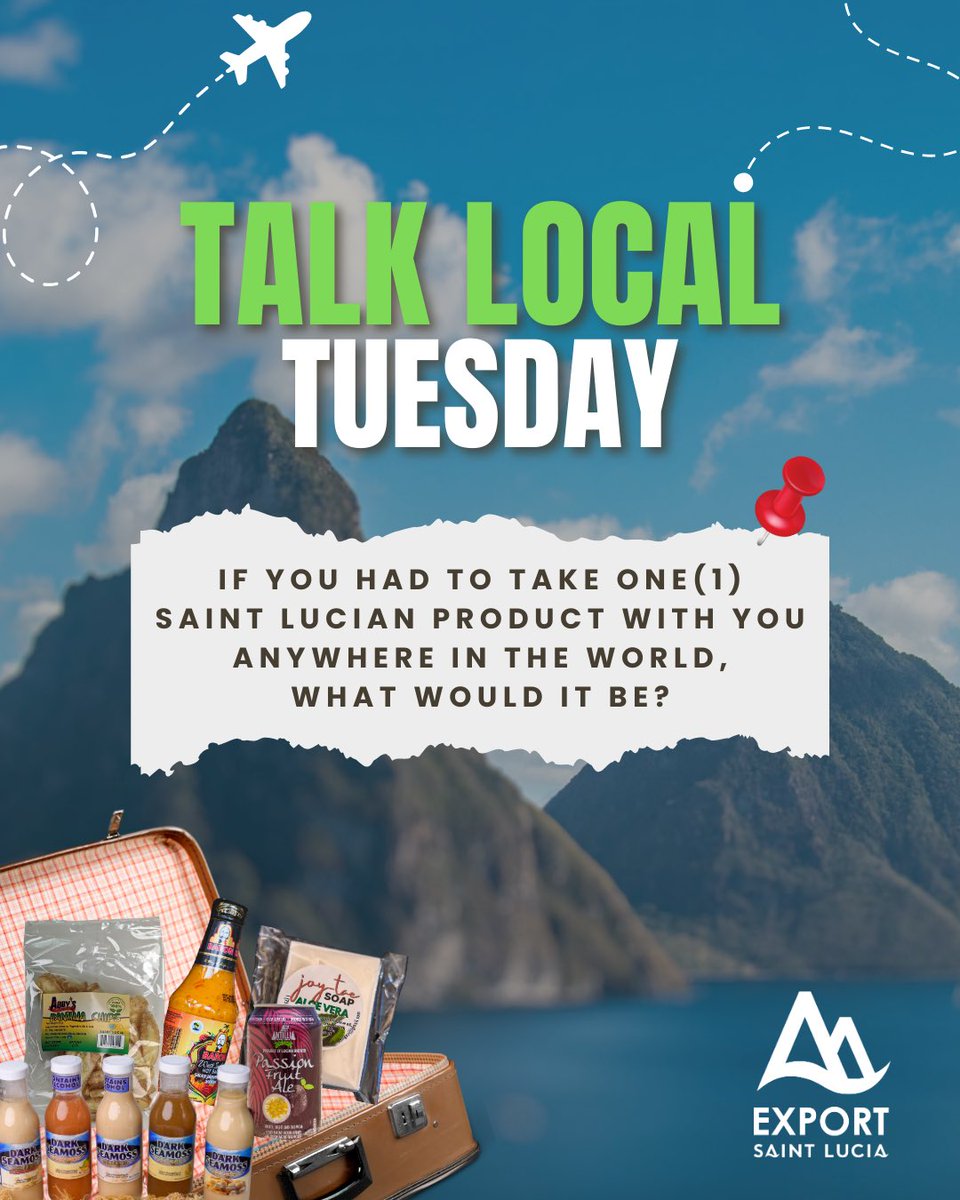 ExportStLucia's tweet image. Let’s #TalkLocalTuesday
We want to hear from YOU Saint Lucia ! 🫵🏽🇱🇨
If you had to take only ONE local Saint Lucian product with you anywhere in the world, what would it be? 🏝️✈️🌍
Comment on our item and tag your faves ! Let’s get the conversation going 
#exportsaintlucia #local