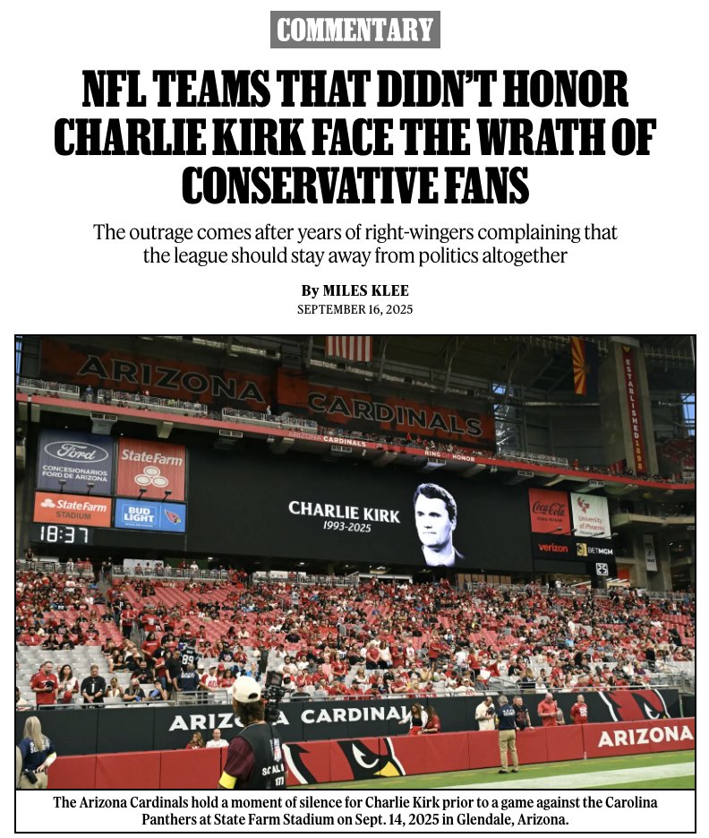"Not even the vaunted American pastime of football, it seems, is safe from this partisan vitriol."

Commentary: rollingstone.com/culture/cultur…