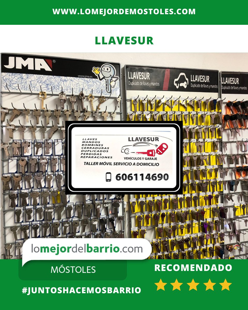 😰 ¿𝐒𝐞 𝐭𝐞 𝐡𝐚𝐧 𝐩𝐞𝐫𝐝𝐢𝐝𝐨 𝐥𝐚𝐬 𝐥𝐥𝐚𝐯𝐞𝐬 𝐝𝐞𝐥 𝐜𝐨𝐜𝐡𝐞? ¡Respira! En 𝐋𝐥𝐚𝐯𝐞𝐒𝐮𝐫 tienen la solución.⁣
🔑 Realizan duplicados de llaves y mandos de coche.⁣
🔧 Reparan mandos a distancia.⁣
🔐 También se ocupan de bombines y cerraduras.⁣
⁣
✅ Un servicio