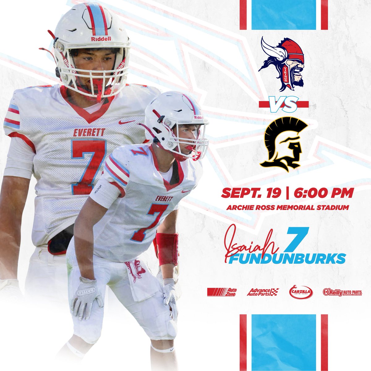 EverettVikingFB's tweet photo. Week 4️⃣

🆚 Waverly
📅 Friday September 19th  
⏲️ 6 p.m. ET
🏙️ Lansing, Mich.
🏟️ @ Archie Ross Stadium Everett HS

#Team76 | #EvNation
JV will be playing Thursday @ Waverly High School Kickoff scheduled at 6PM. 

ALL TICKETS MUST BE PURCHASED VIA GOFAN https://t.co/YVuXoPABDA