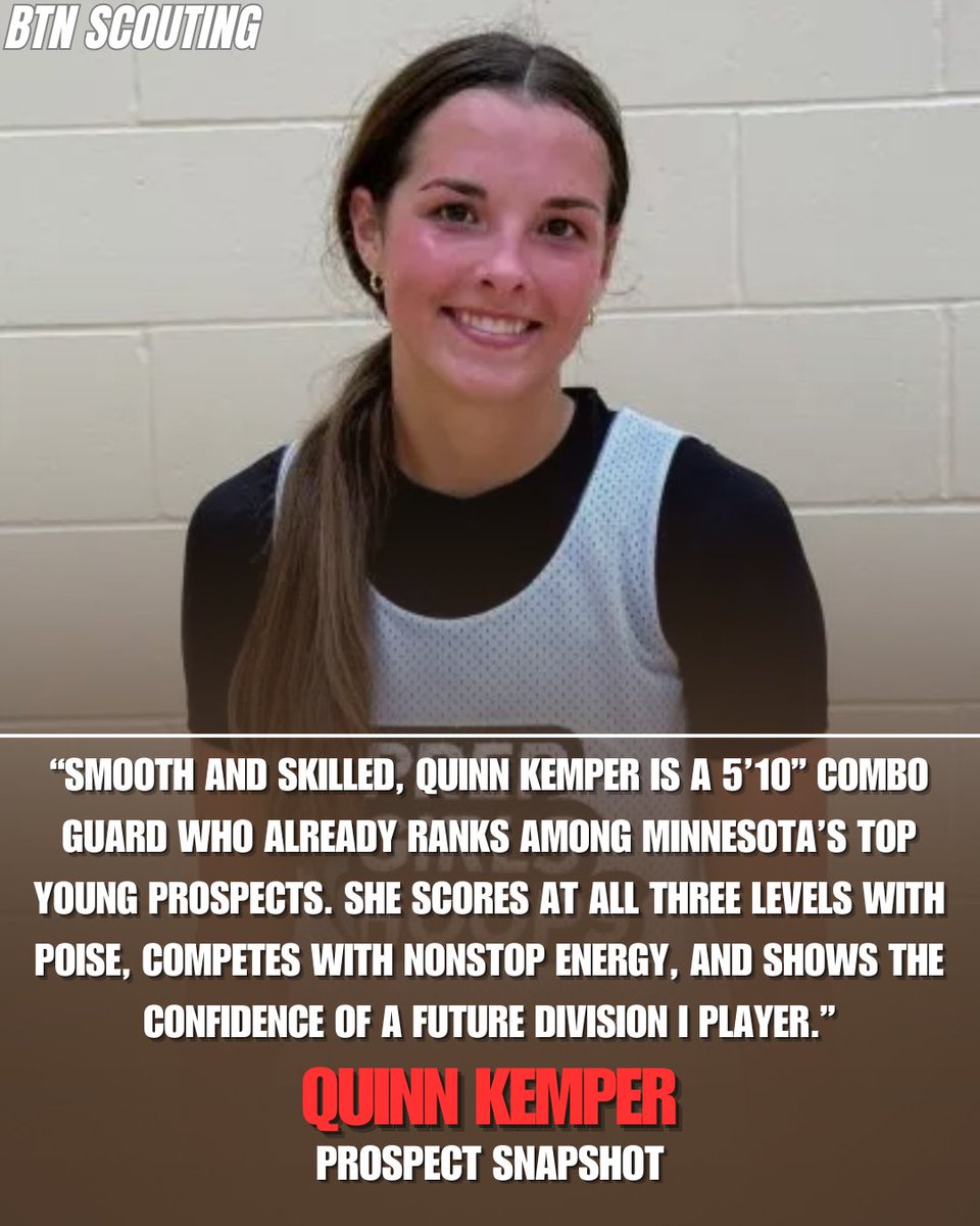BTNScouting's tweet image. Thank you for completing BTN Prospect Profile❗️
Prospect 🔍Snapshot | 28' Quinn Kemper (@quinn_kemper)
A 5’10” combo guard from Edina (MN), Kemper is one of the state’s top 2028 prospects, a smooth scorer with body control, confidence, and the ability to carry a team.…