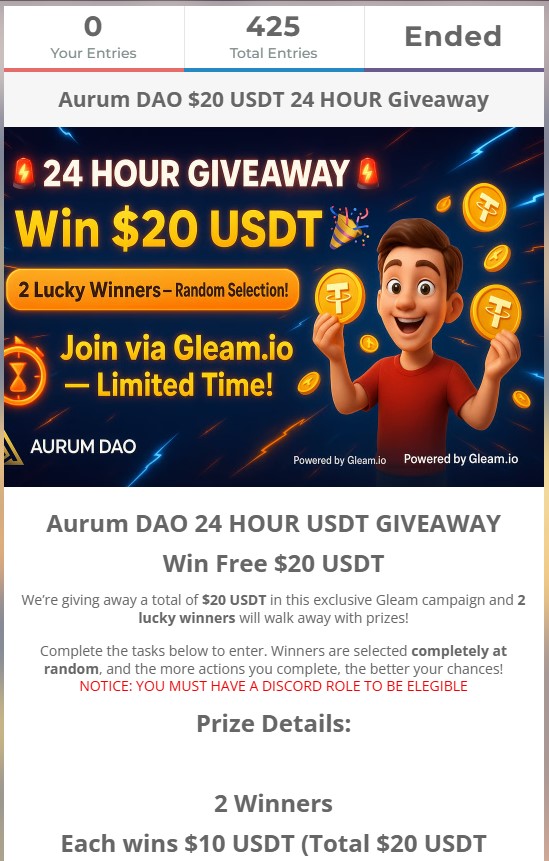 Aurum DAO Giveaways tweet media