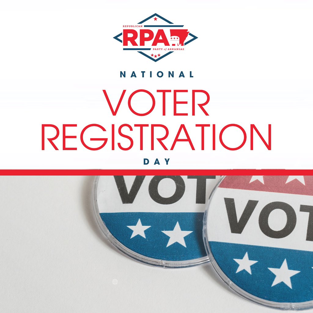 🚨 ARE YOU REGISTERED?🚨

Today is National Voter Registration Day! 🗽🇺🇸

Make sure YOU, your family, and your friends are ready to make your voices heard right here in the Natural State. 🐗🌟

🗳️ Register to vote today at SwampTheVoteUSA.com and be ready for Election Day!