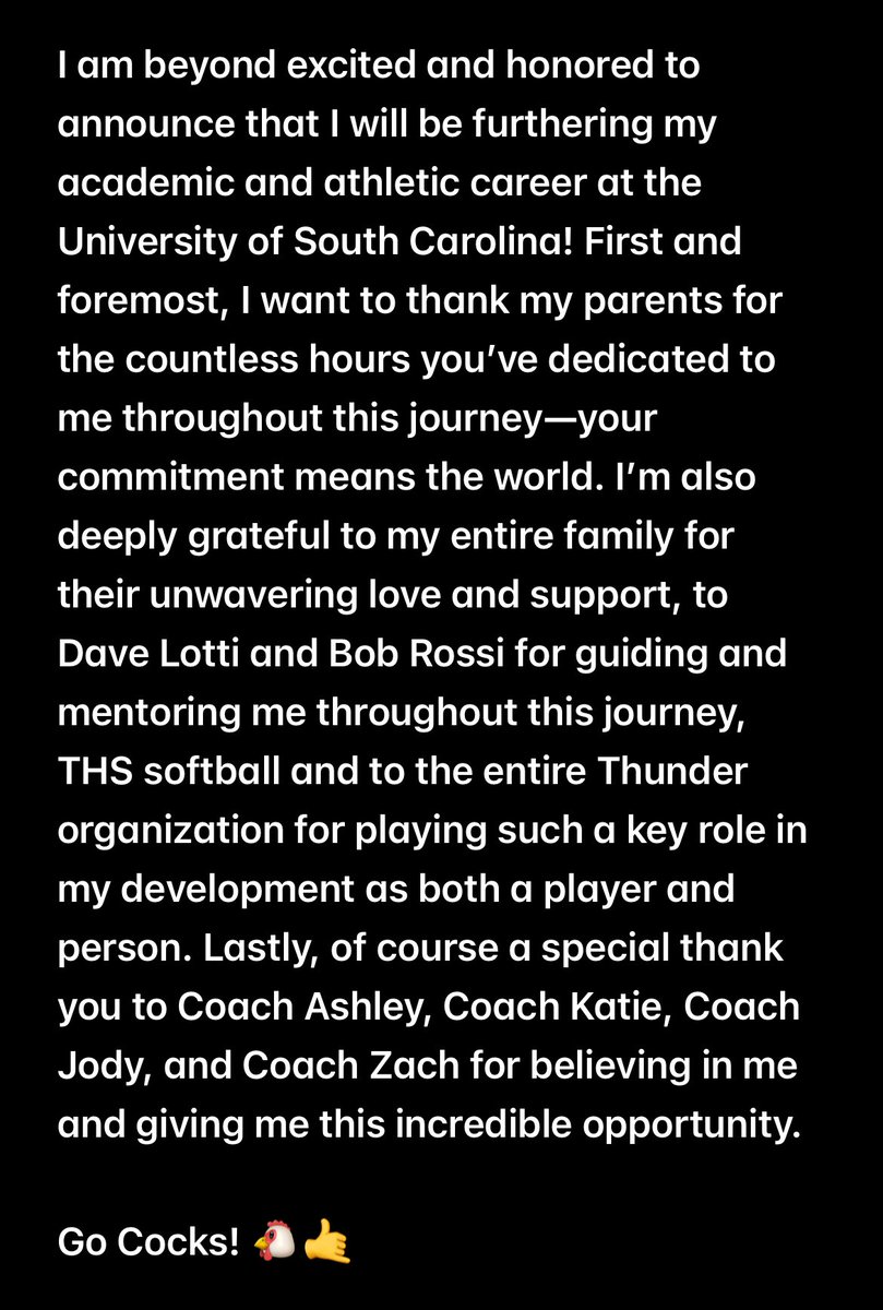 bellabourque77's tweet image. Go Cocks!! 🐔🤙

@ashleychastain @KatieRBrowder @jodydavidson @CoachZack21 @GamecockSoftbll 

@thunderjam134 @BobRossiRITG @RITG16unational