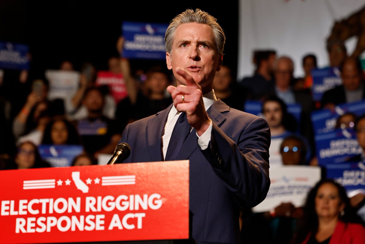 A report in the Sacramento Bee finds even if California Gov. Gavin Newsom succeeds in further gerrymandering the state, Republicans will still gain seats in the midterm elections. That is because new maps in red states would offset Democrat gains.
Photo: Getty Images