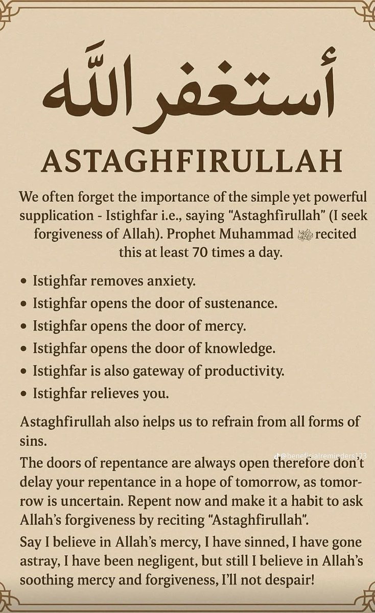 7signxx's tweet image. The Power of Istighfar...