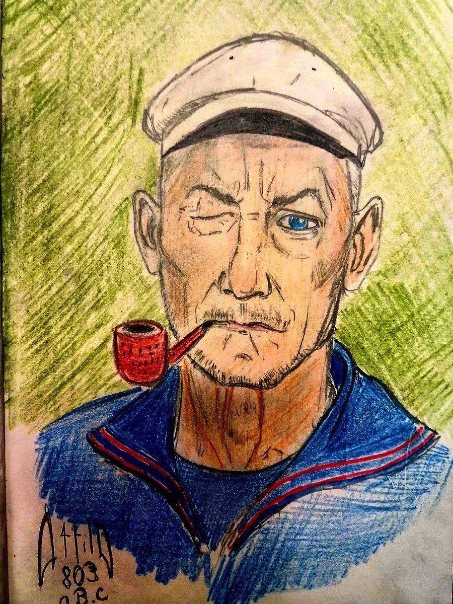 ascarpulla's tweet photo. Sei tu Braccio di Ferro? #ritratto #disegno #disegnoamatita #matitecolorate #quadernodeglischizzi
Are you Popeye? #portrait #drawing #pencildrawing #coloredpencils #sketchbook https://t.co/czfk8jYVUK