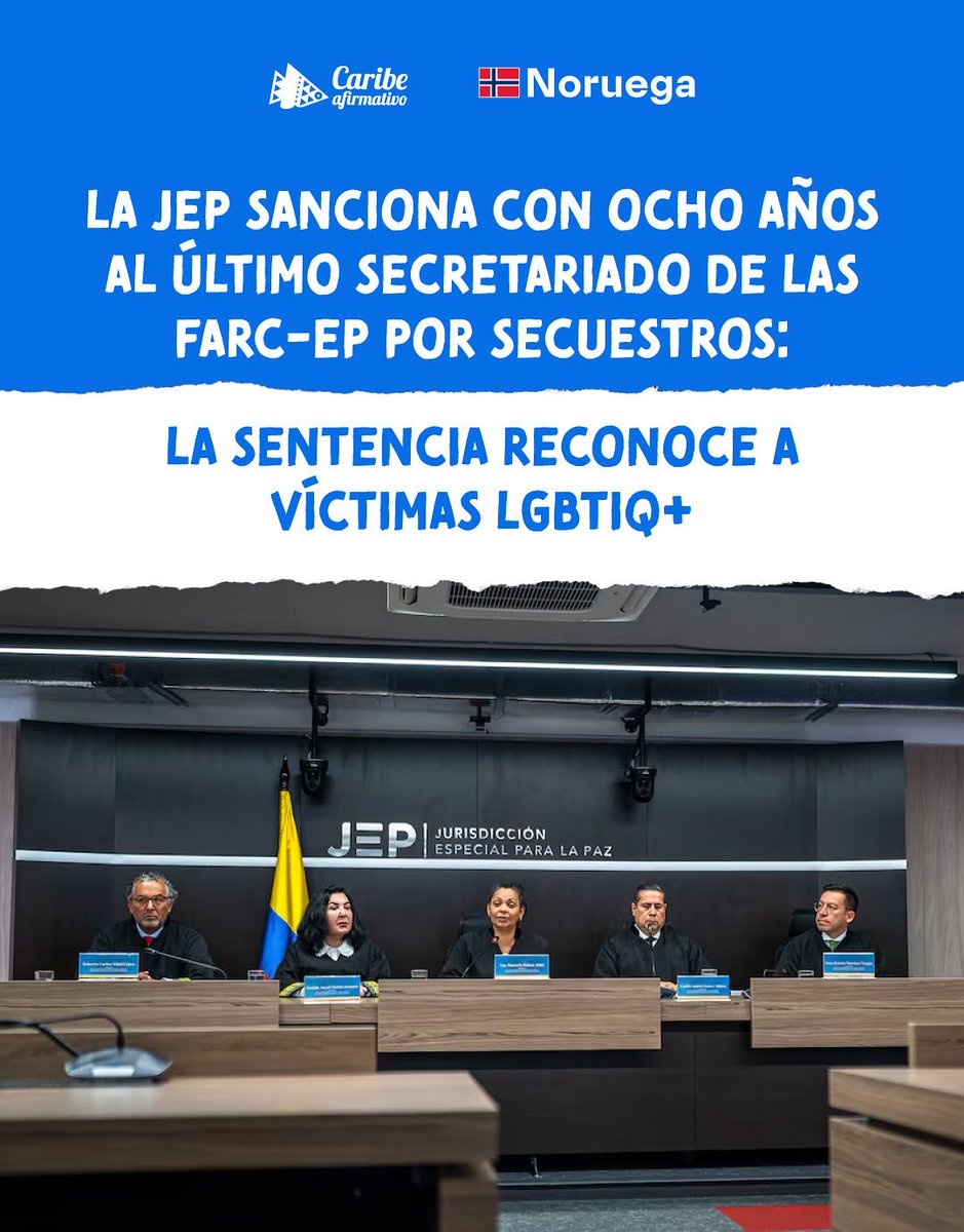 🕊️🏳️‍🌈Celebramos este precedente que recoge lo planteado en la audiencia de verificación y lo traduce en una decisión judicial. La violencia por prejuicio existió, fue sistemática y dejó daños diferenciados que debían ser reconocidos y sancionados. [1/2]