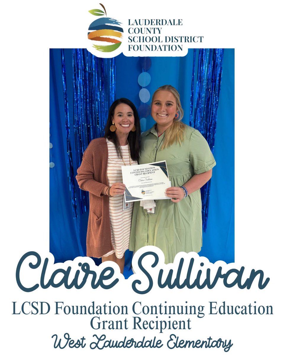 We are so proud of Ms. Claire Sullivan, WLE Kindergarten Paraprofessional + MSU senior! 🌟 She’s been awarded the LCSD Continuing Education Grant, supporting her journey to teacher licensure. 🏰✨

#KnightPride ❤️🤍
