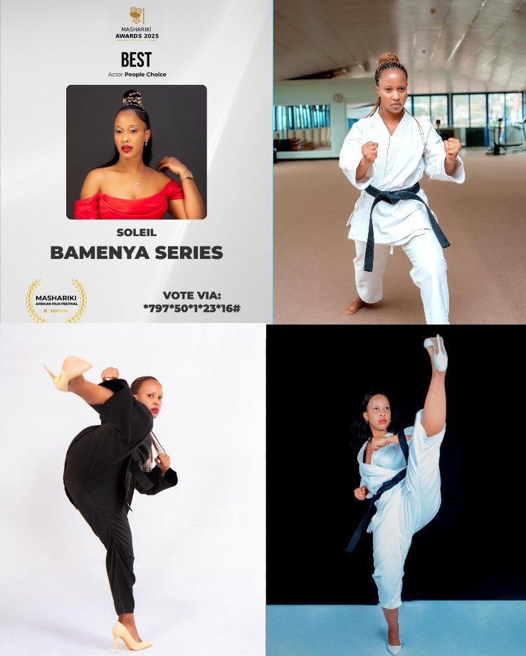 Uwase Orthance, widely known as “Soleil”, is not only one of Rwanda’s top female karatekas but also a talented actress. She has been nominated for the Mashariki Awards 2025 in the category of Best Actor.

Please Support her by voting: *797*50*1*23*16. Oss!

<a href="/Rwanda_Sports/">Ministry of Sports | Rwanda</a>