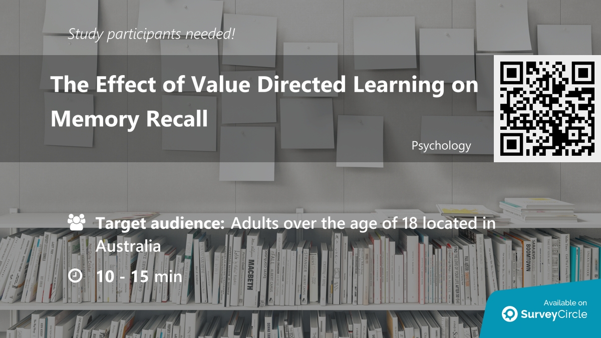 daily_research's tweet image. Participants needed for online survey!
Topic: "The Effect of Value Directed Learning on Memory Recall" surveycircle.com/6RP39S/ via @SurveyCircle
#ValuedirectedLearning #MemoryRecall #CognitiveLoad #distraction #attention #survey #surveycircle