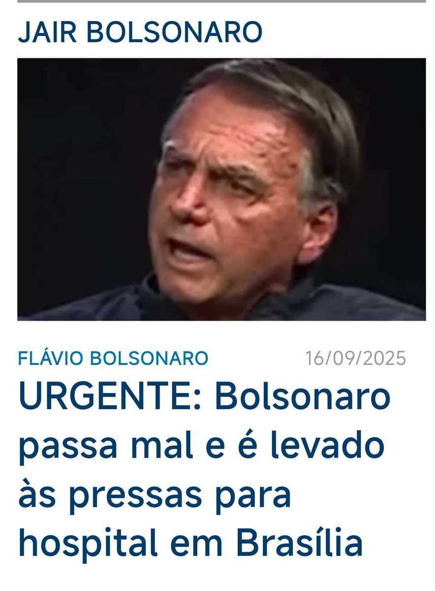 Urgente: o presidente Jair Bolsonaro passa mal e levado as pressas para o hospital ele teve uma crise de soluços e quadro de pressão baixa a equipe médica ainda não emitiu um boletim médico, jesus abençoe nosso presidente 🙏🙏