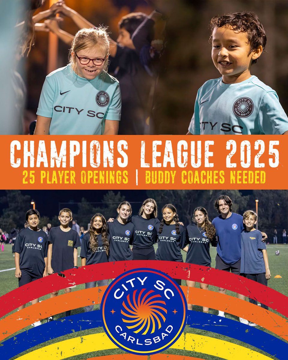 One of our favorite programs, CHAMPIONS LEAGUE, is ready to roll again for the fall 2025 season! Click the link below to learn how you can help and/or get ur player with special needs a chance to enjoy the beautiful game!

ourcitysc.com/champions-leag…

#OurCity #Community #WeAreCitySC