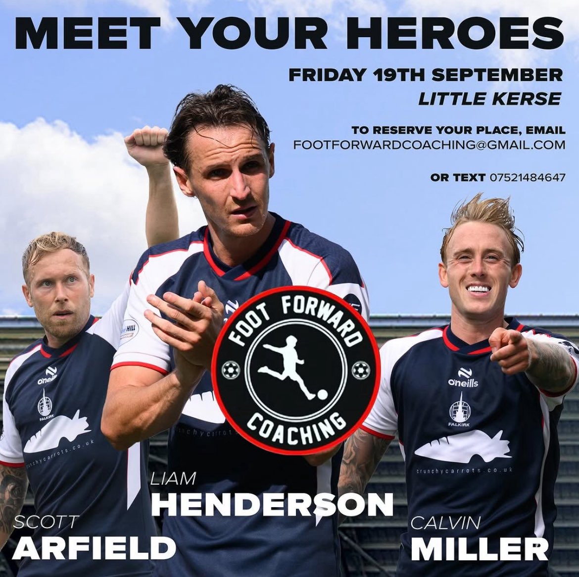 SteepleZone (@steeplezone) on Twitter photo π΅π€© | ππππ ππππ ππππππ
<a href="/liam_hendo/">Liamhenderson</a> 's foot forward coaching is taking place at Little Kerse this Friday, with special guest coaches Scott Arfield and Calvin Miller!
Get involved! π΅π€© | ππππ ππππ ππππππ
<a href="/liam_hendo/">Liamhenderson</a> 's foot forward coaching is taking place at Little Kerse this Friday, with special guest coaches Scott Arfield and Calvin Miller!
Get involved!