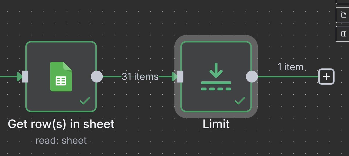 n8n ipucu,

n8n üzerinde bir nodeda birden fazla çıktı alıyorsanız, bunu limit nodu ile istediğiniz kadar sınırlayabilirsiniz. Bu sayede akışlarınızda daha düzenli bir sistem olacaktır. 

#n8n