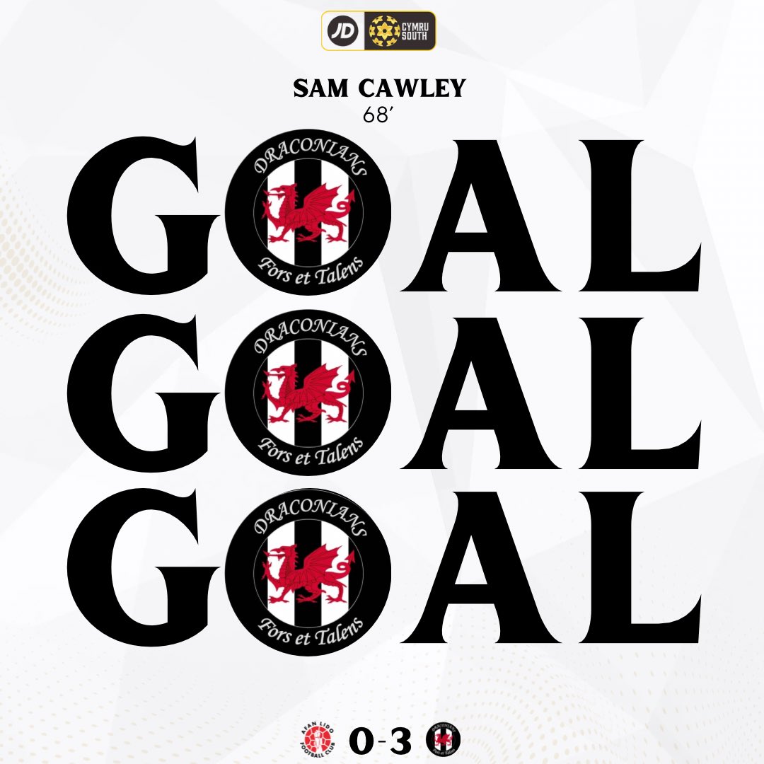 68’ | GOAL! SAM CAWLEY!😍

I don’t know where, when or how! 

But Sam Cawley adds a third!🤩

<a href="/CPDLidoAfan/">Afan Lido F.C.</a> 0-3 Cardiff Draconians