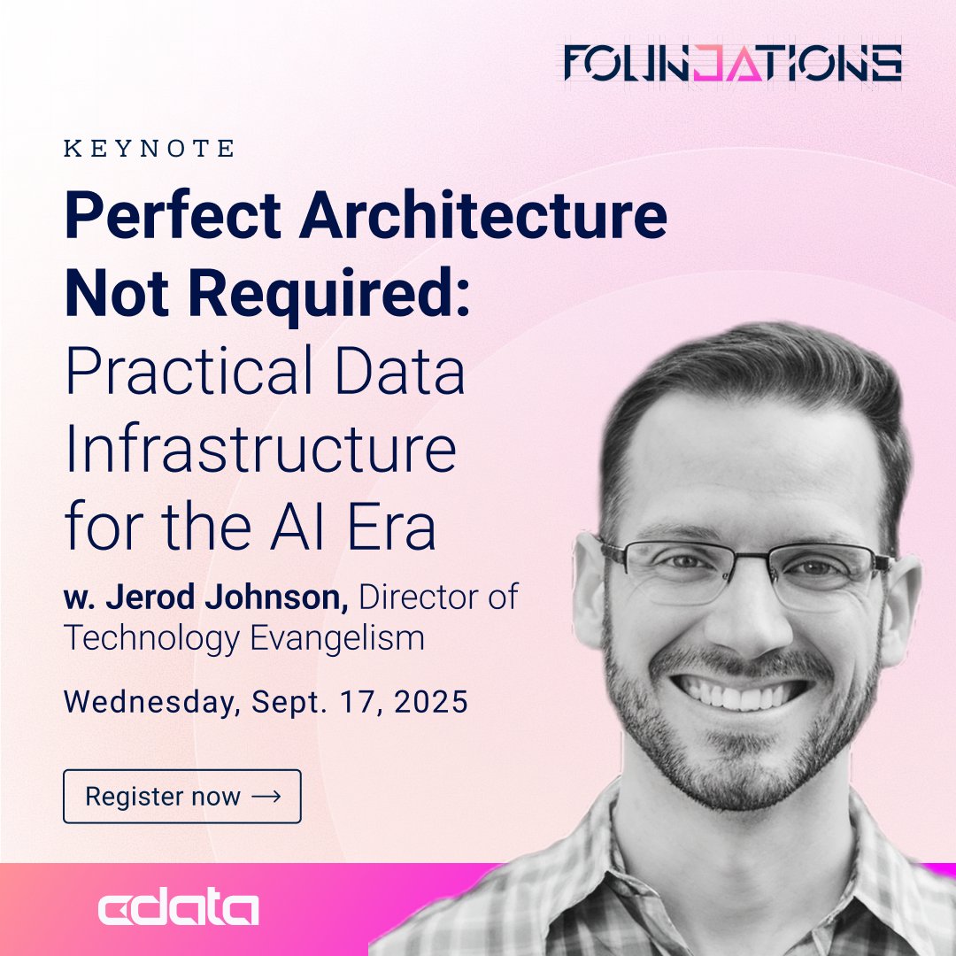 cdatasoftware's tweet image. Too many orgs face bottlenecks b/w business users &amp;amp; the data they need — leading to reactive, not proactive, decisions.  

At #CDataFoundations 2025, Jerod Johnson @jeRodimusPrime co-hosts Day 1 &amp;amp; shares how to remove those barriers to accelerate insights: bit.ly/4lRn7de