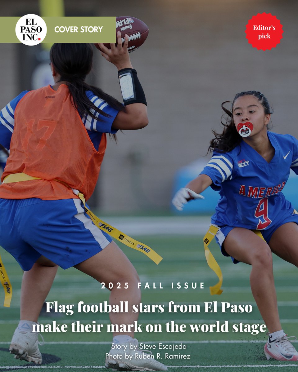 ElPasoInc's tweet photo. El Pasoans Laneah Bryan and Ariel Blair are making strides in women's flag football. 🏈 Bryan, a member of the U.S. Women's National Flag Football Team, and Blair, an alternate, are helping to grow the new Olympic sport and inspire young athletes. Read: https://t.co/SEo1NLeMEm https://t.co/4mGVScDrem