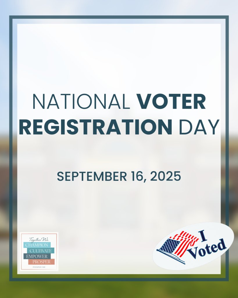 Cockrell Elementary School (@cockrellchamps) on Twitter photo π³οΈ Today is National Voter Registration Day! With Prosper ISD spanning both Collin and Denton counties, itβs important to make sure your voter registration is up to date so your voice is heard in the community you call home. π³οΈ Today is National Voter Registration Day! With Prosper ISD spanning both Collin and Denton counties, itβs important to make sure your voter registration is up to date so your voice is heard in the community you call home.