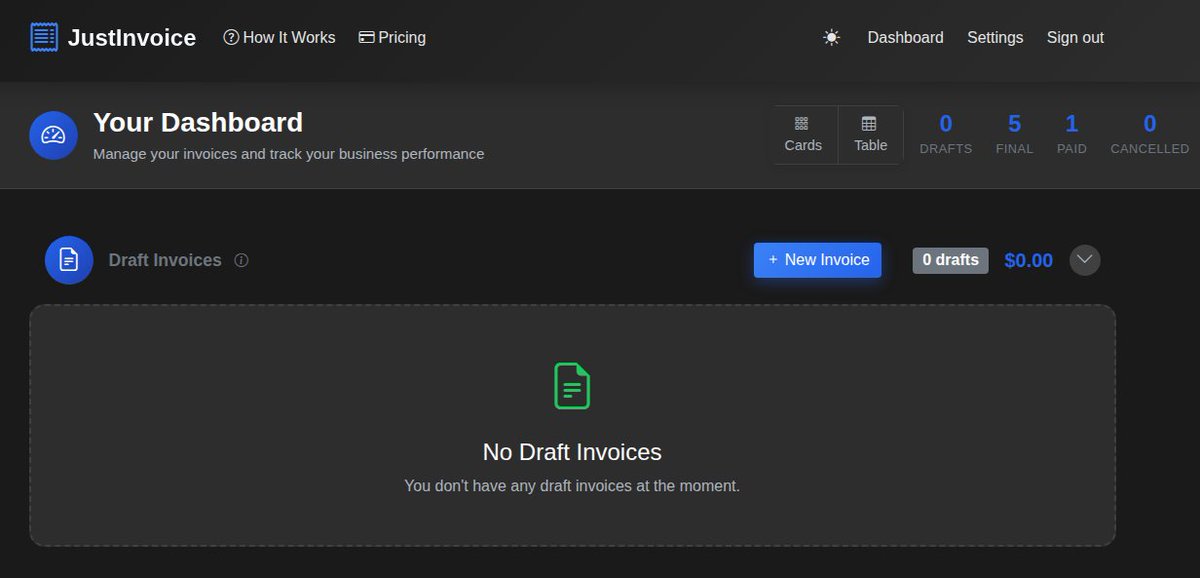 davidpet86's tweet photo. Working on #darkmode today on https://t.co/jfejpinap7.

#buildinpublic  #invoicing #SmallBusiness https://t.co/AWMzH0Bilm