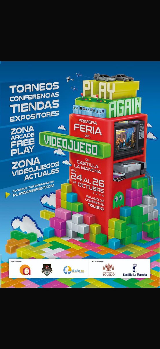 Queda poco más de un mes para el gran finde!!

Del 24 al 26 de octubre, os esperamos en la ciudad de Toledo, en el evento Play Again Fest.

Toda la info en: playagainfest.com

Nos vemos allí 🔥